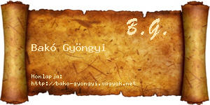 Bakó Gyöngyi névjegykártya