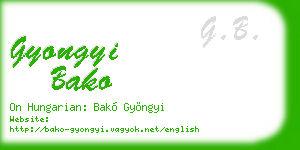 gyongyi bako business card