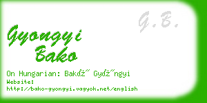 gyongyi bako business card